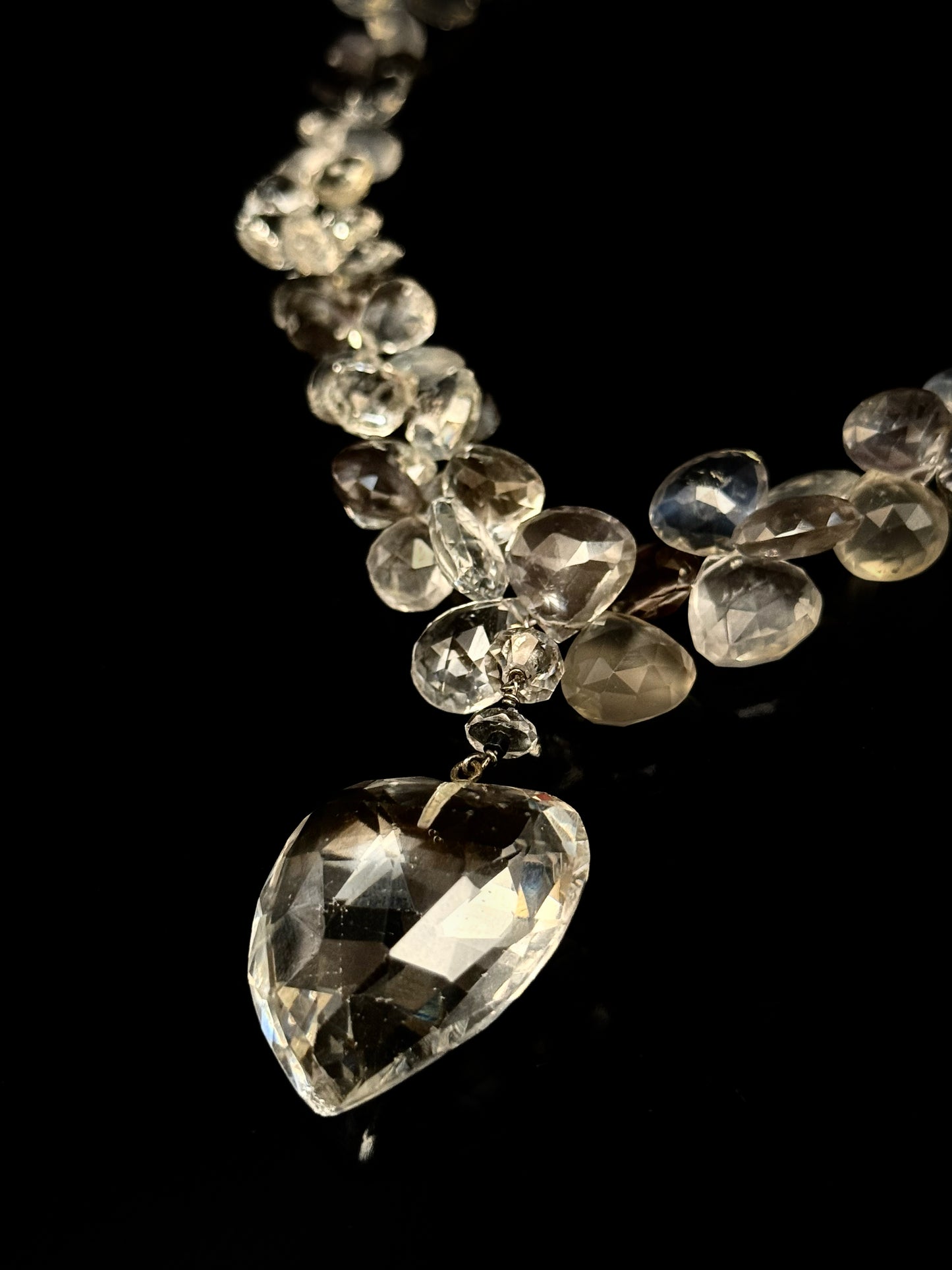 Rock crystal heart necklace