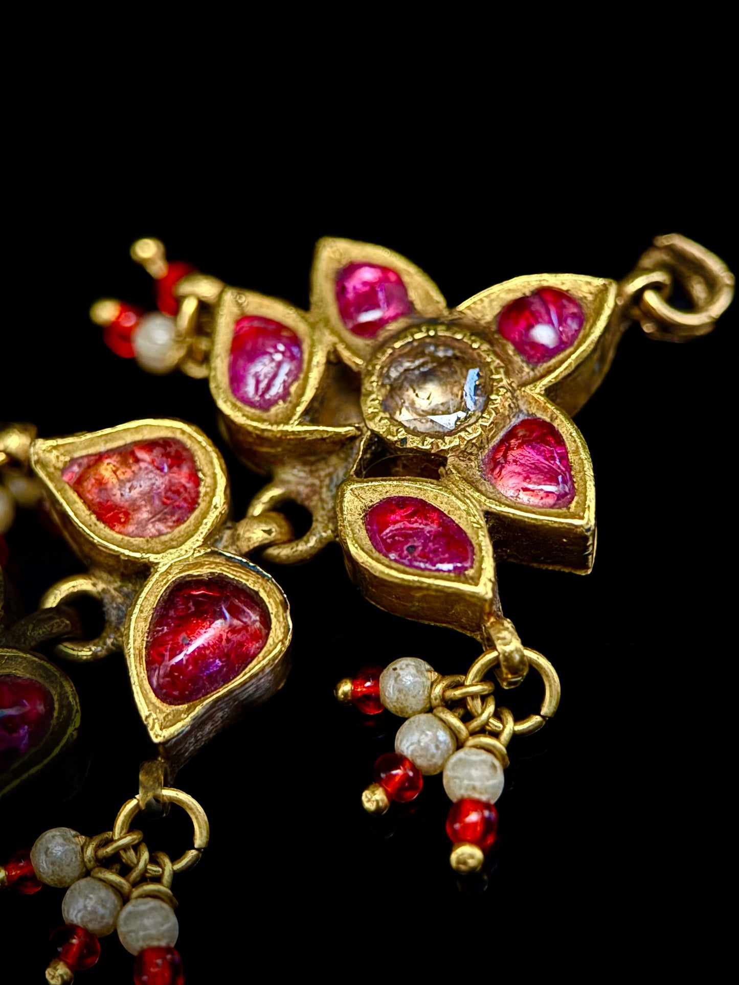 Boucles d'oreilles indiennes rubis