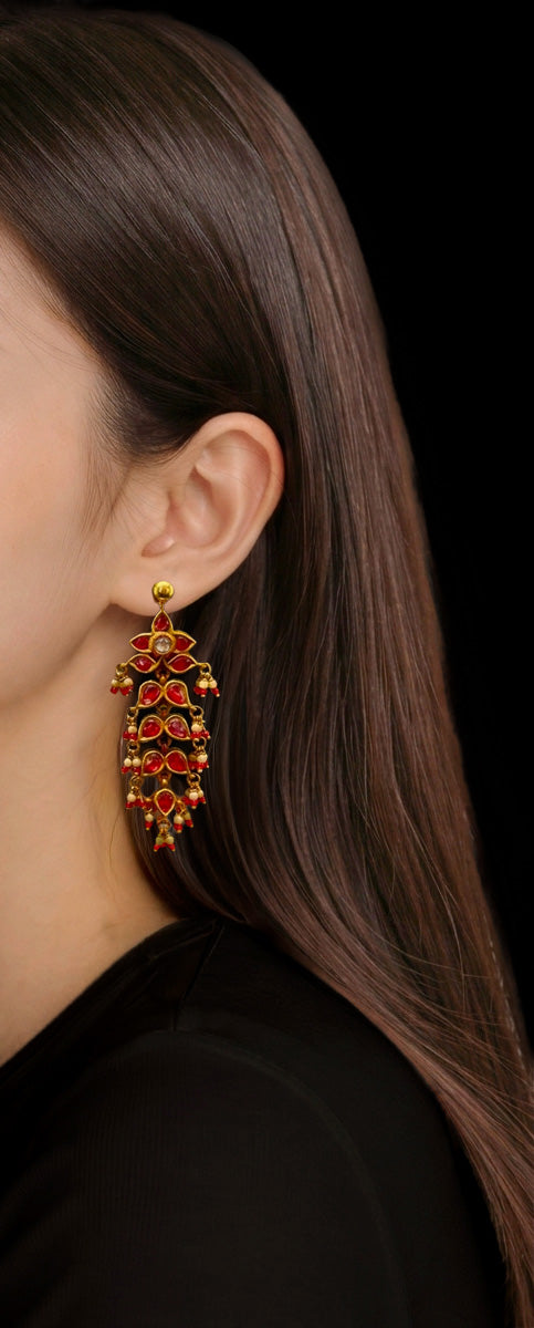 Boucles d'oreilles indiennes rubis