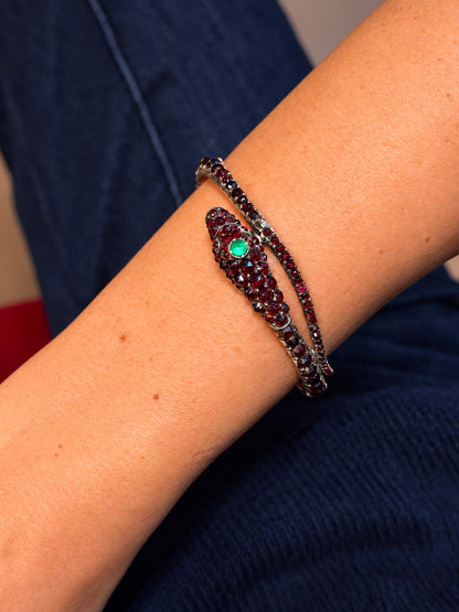 Bracelet serpent en grenat