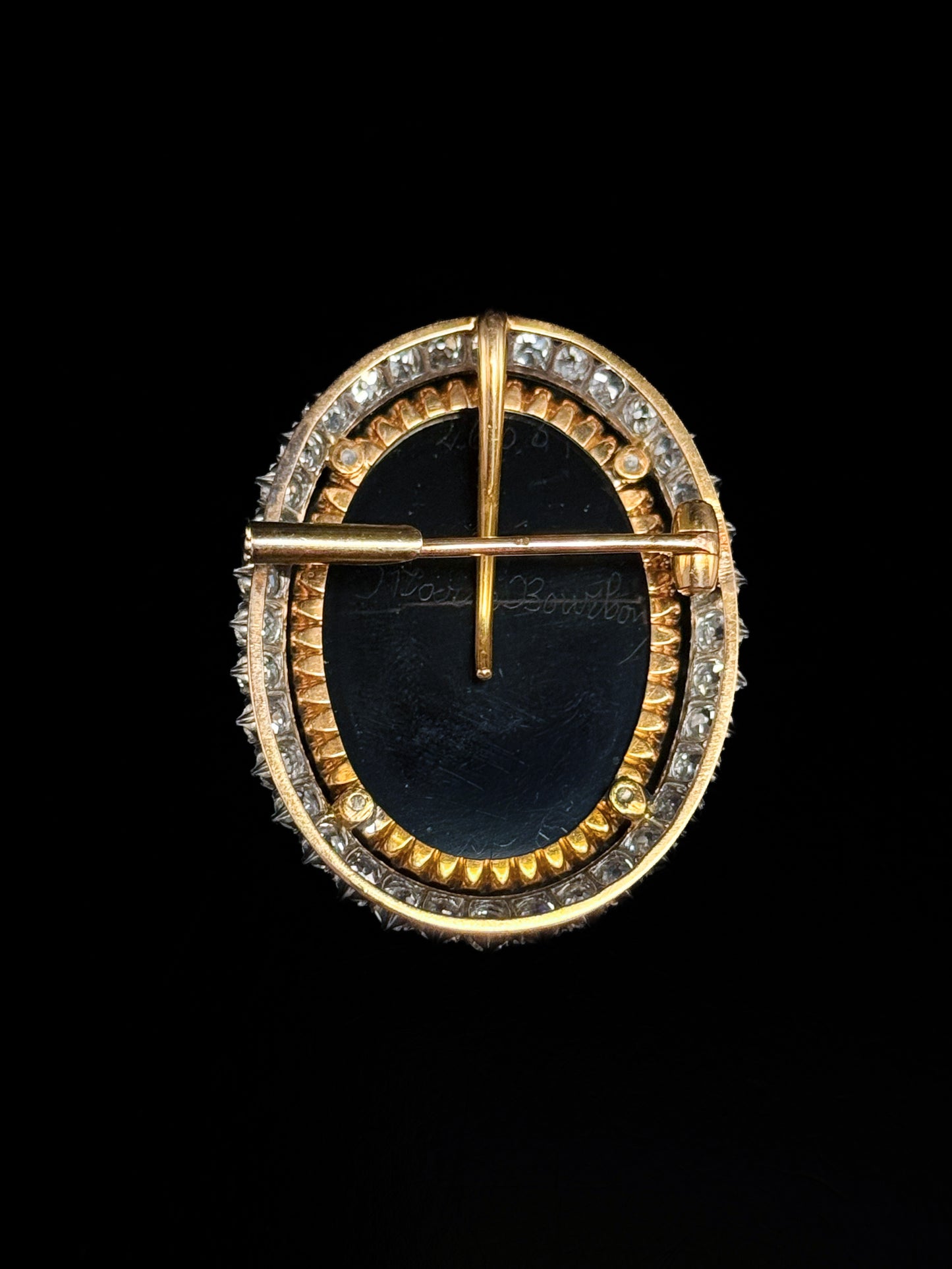 Cameo diamond brooch