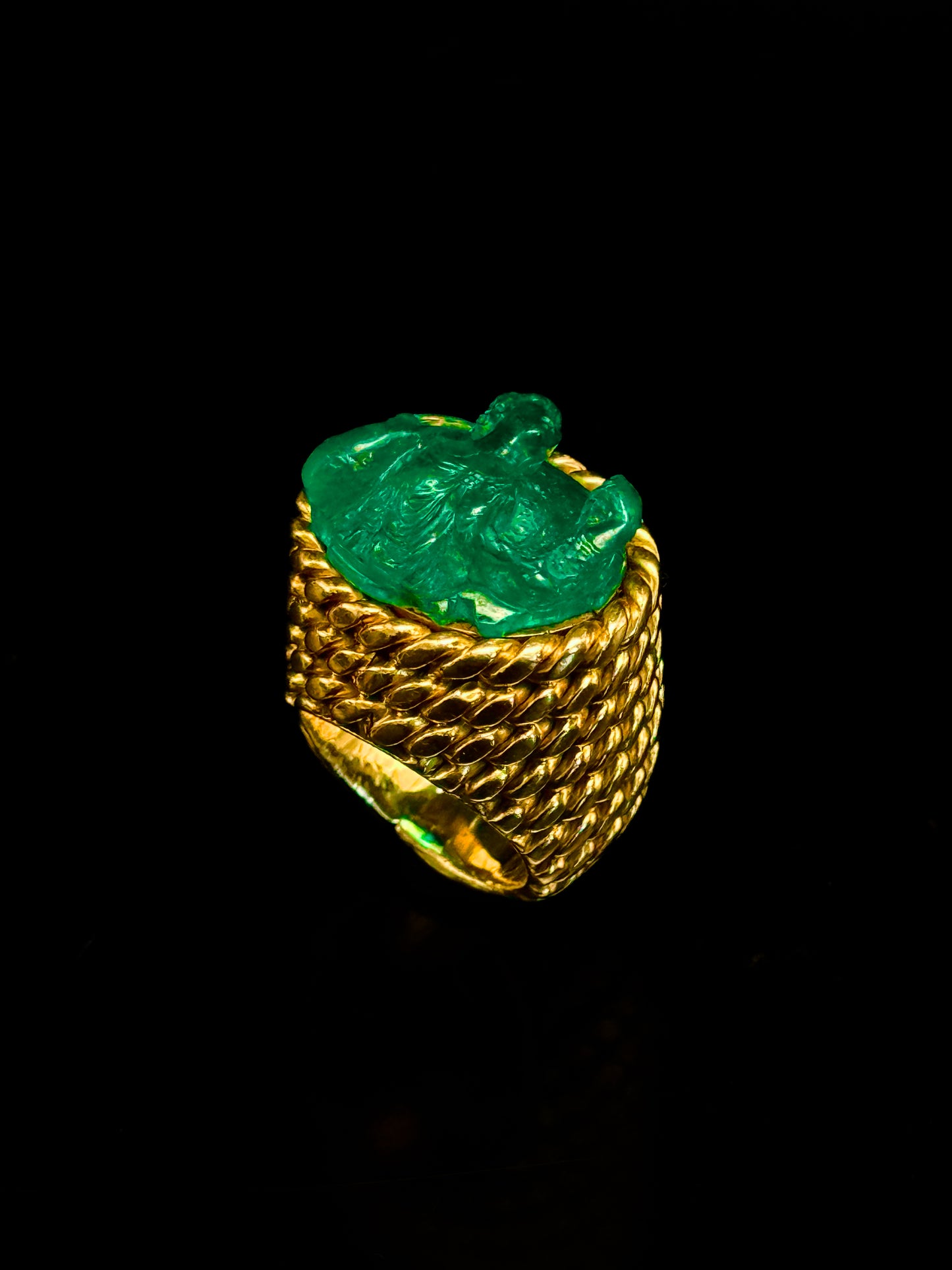 Bague camée émeraude Hygieia