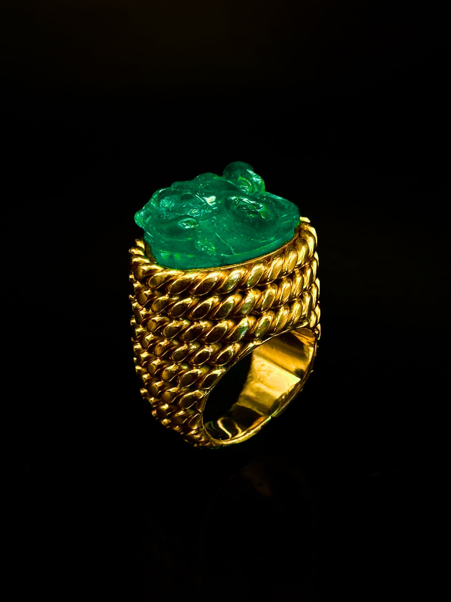 Bague camée émeraude Hygieia