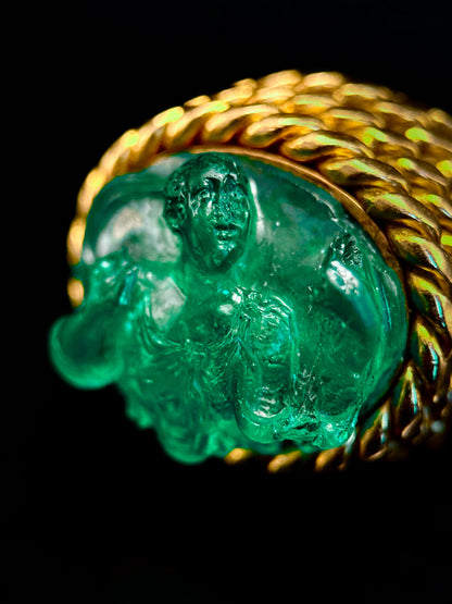 Bague camée émeraude Hygieia