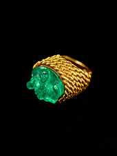Hygieia emerald cameo ring