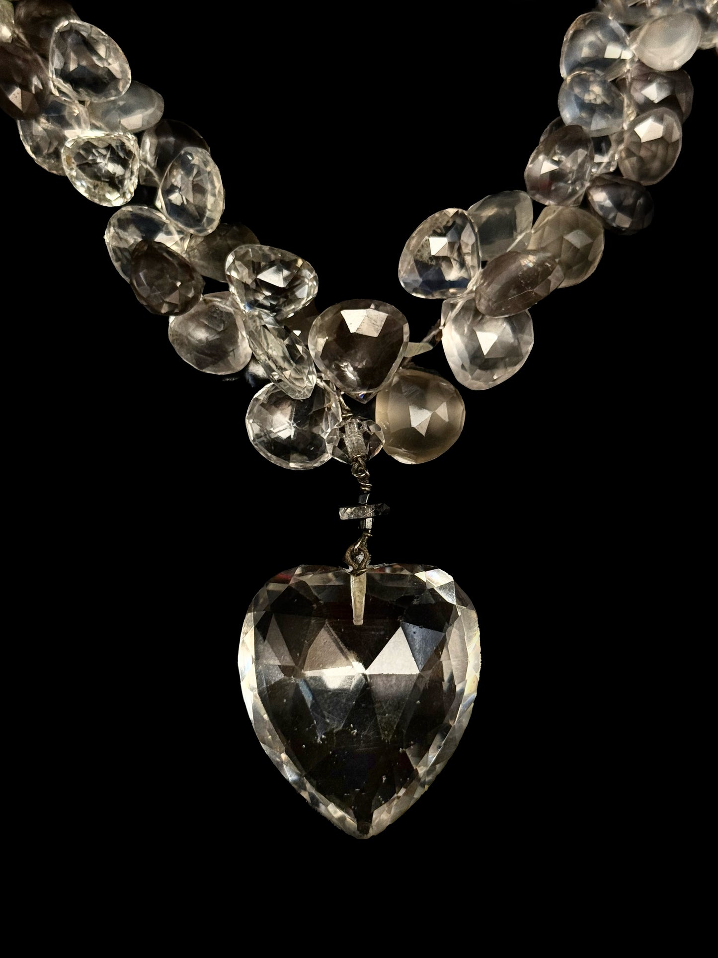 Rock crystal heart necklace