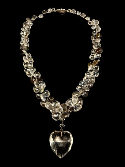 Rock crystal heart necklace