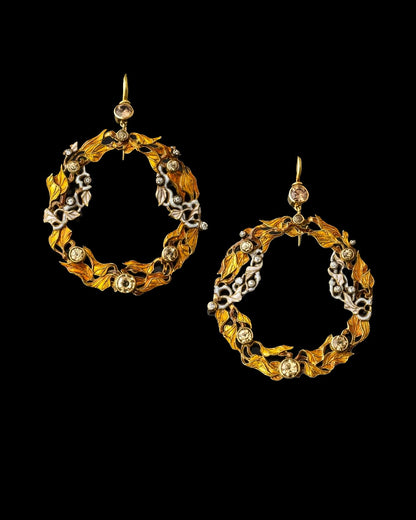 Boucles d'oreilles créoles Art nouveau