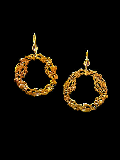 Boucles d'oreilles créoles Art nouveau