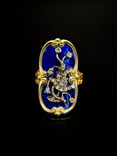 Art nouveau bird ring