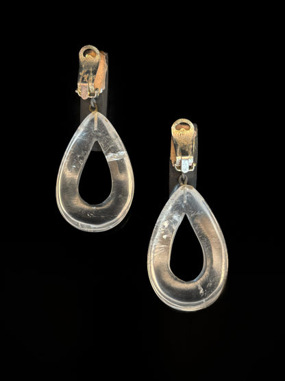 Boucles d'oreilles en ébène et cristal