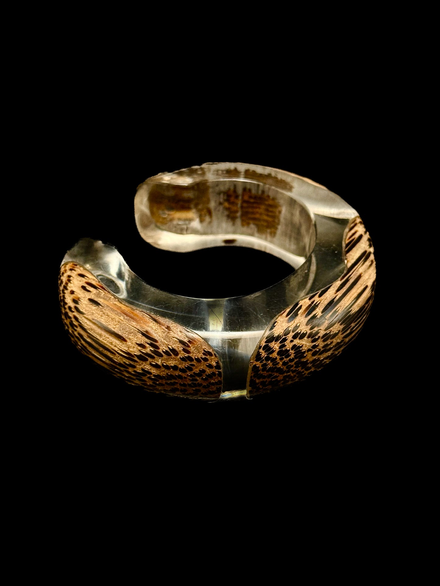 Wood and plexiglass bracelet