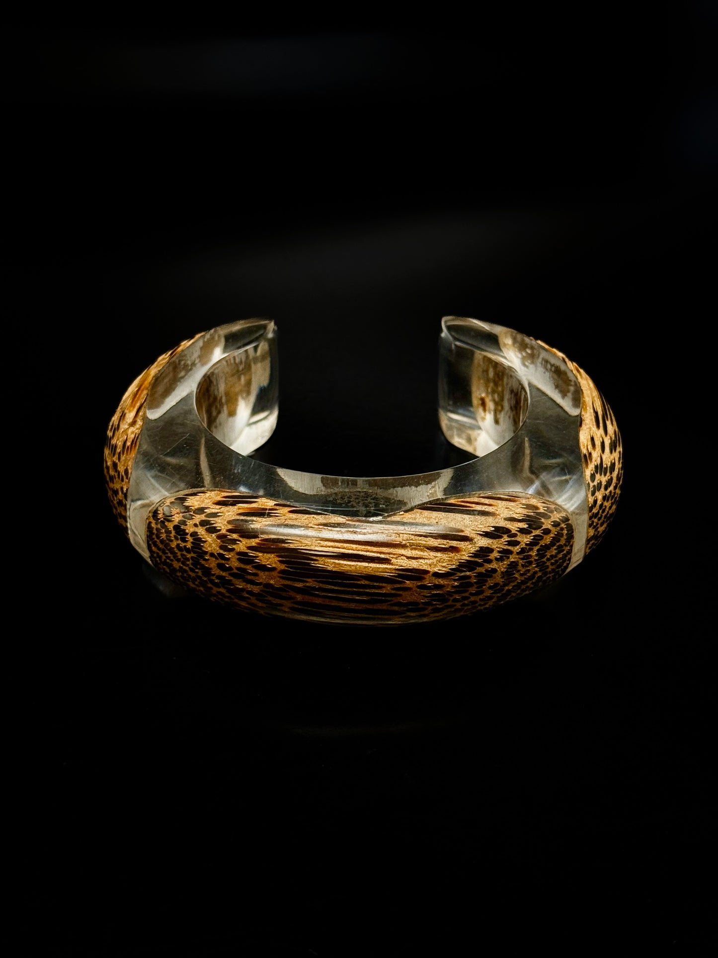 Wood and plexiglass bracelet