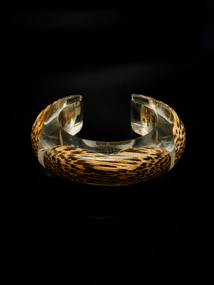 Wood and plexiglass bracelet