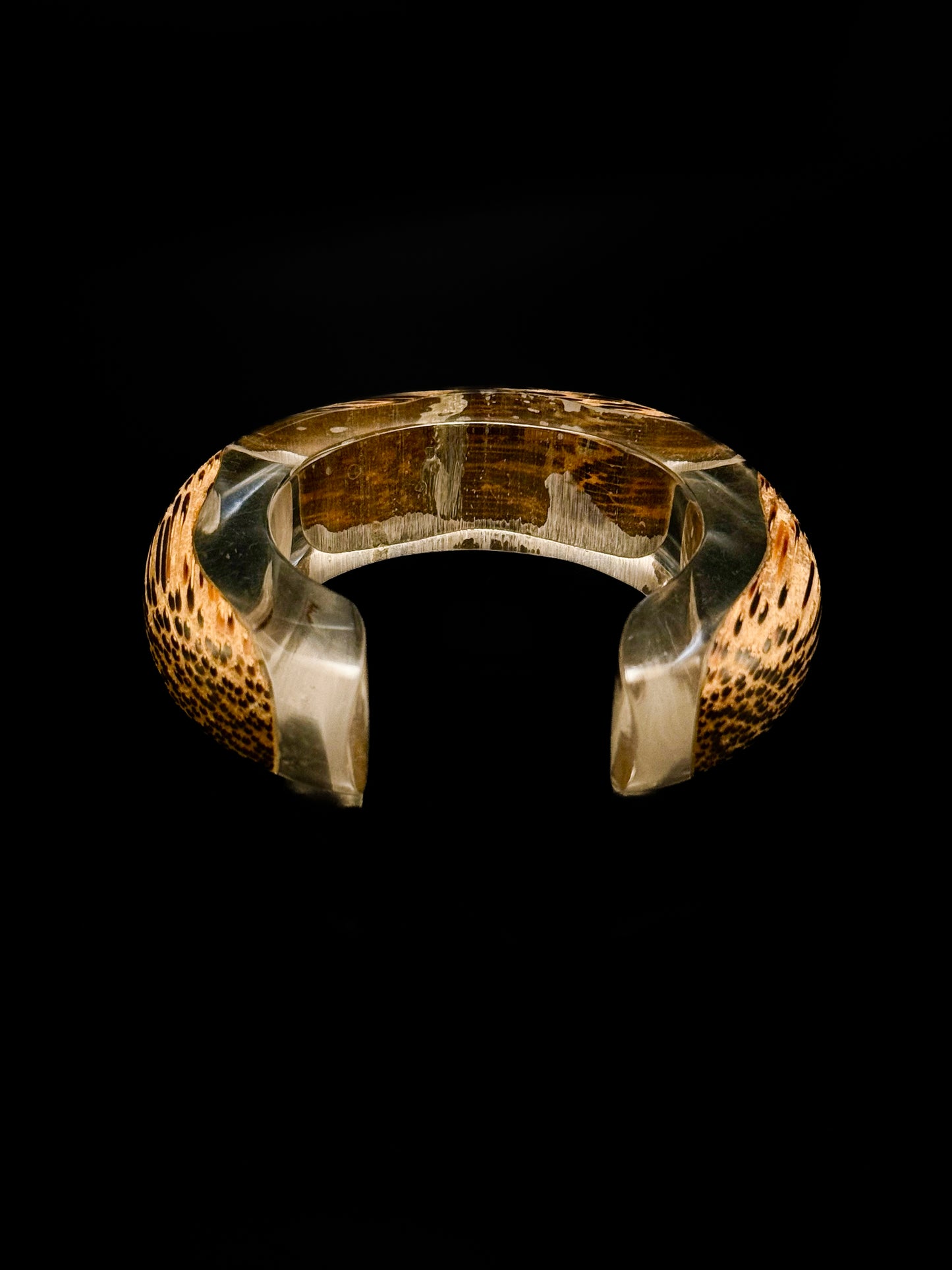 Wood and plexiglass bracelet