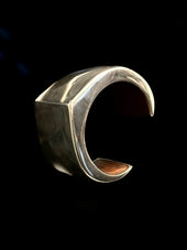 Silver wood cuff bracelet