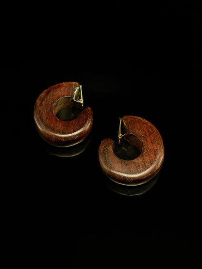Boucles d'oreilles créoles en bois