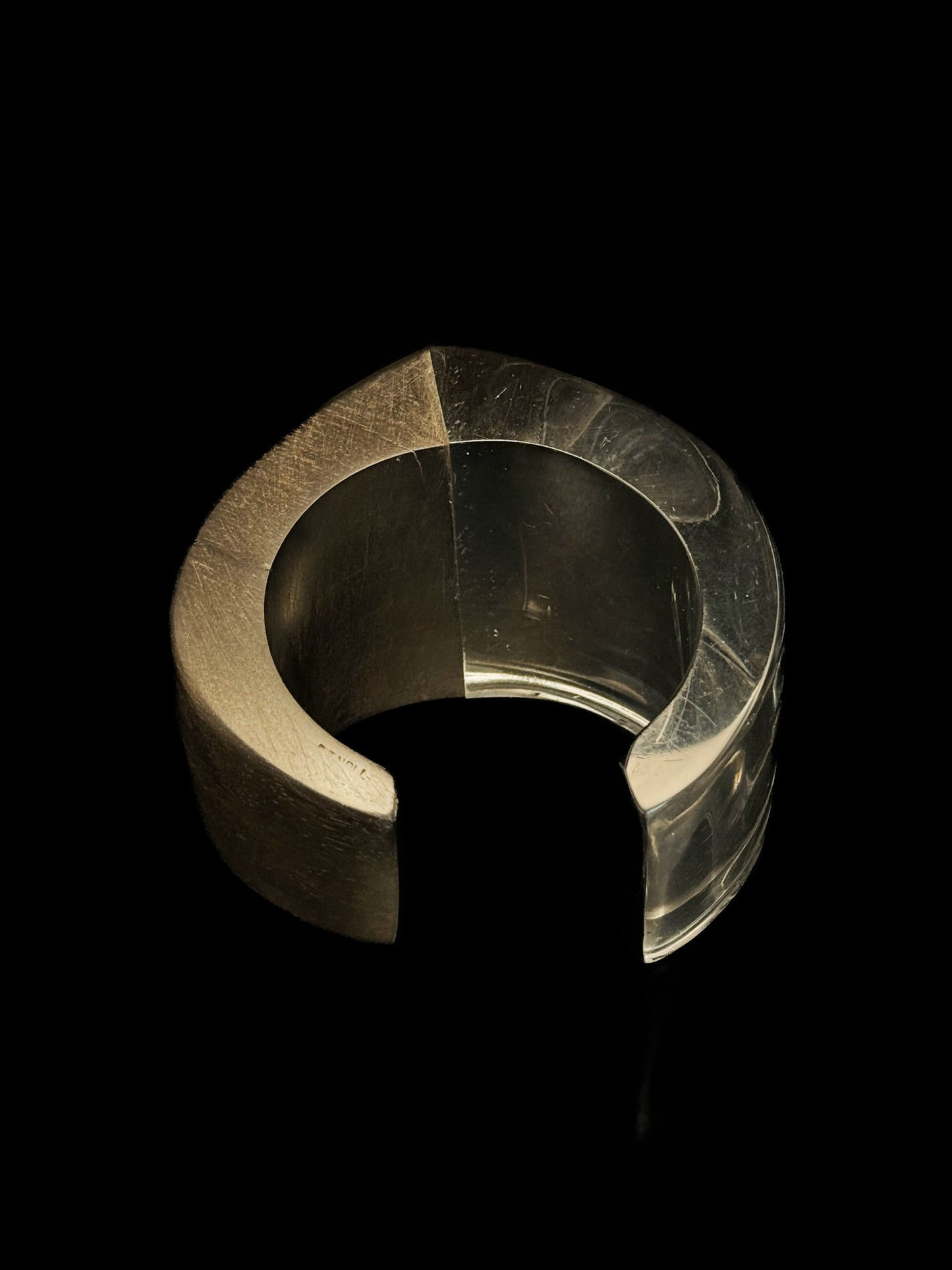 Wood and plexiglass cuff bracelet