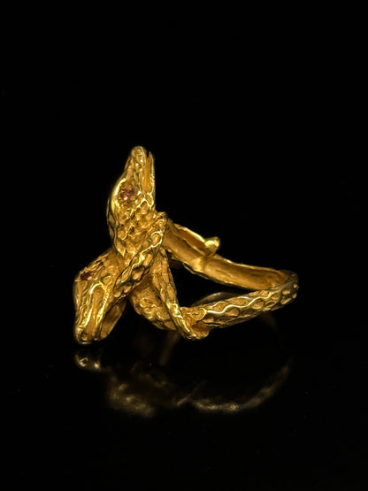 Bague double serpent