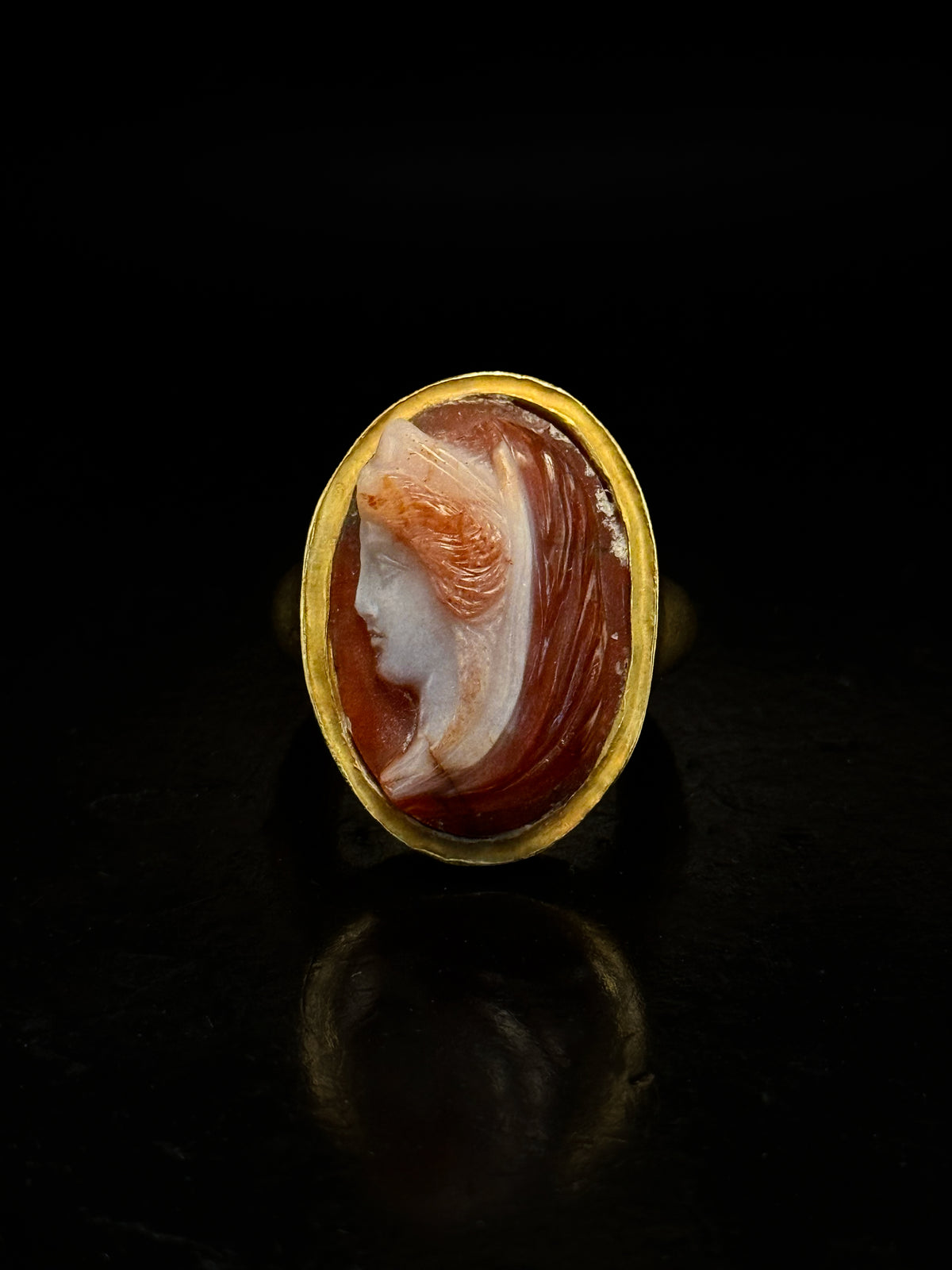 Bague camée en agate