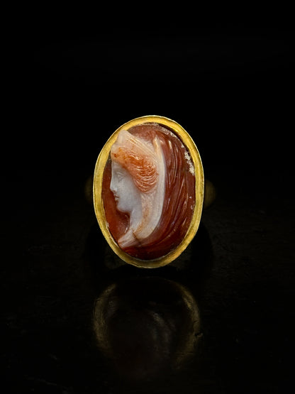 Bague camée en agate