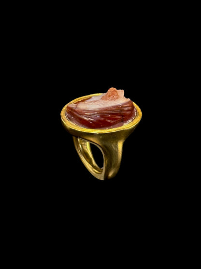 Bague camée en agate