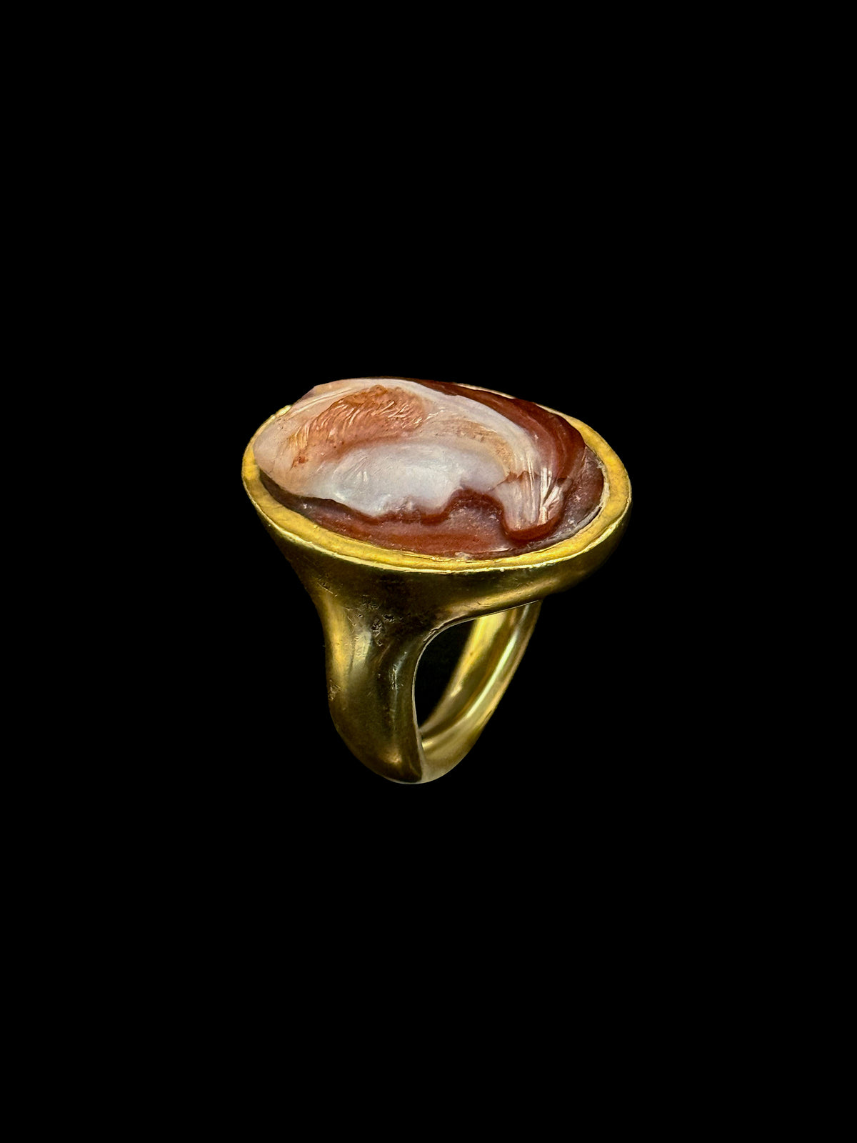 Bague camée en agate