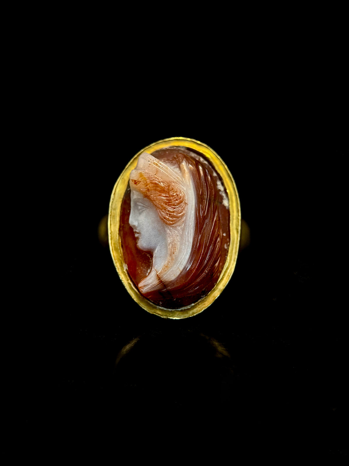 Bague camée en agate