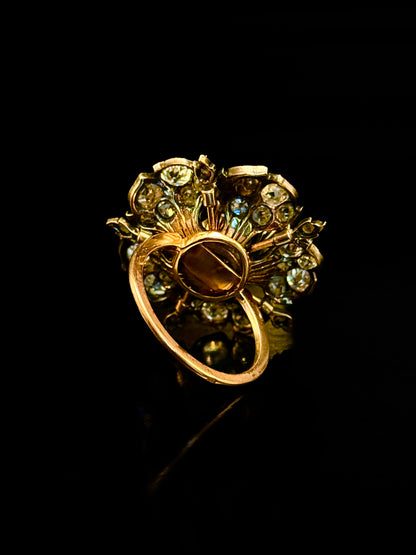 Flower diamonds ring