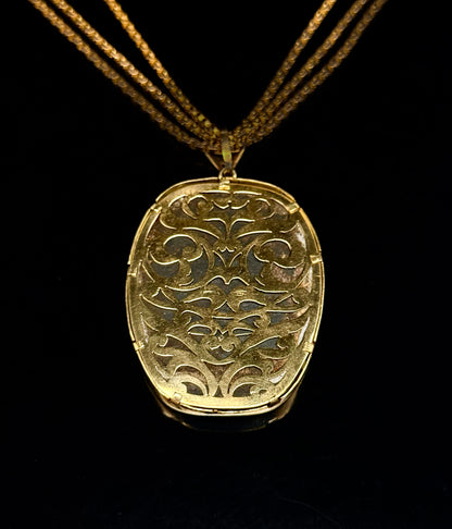 Antique flower micromosaic pendant