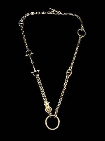 Chain detail ring necklace