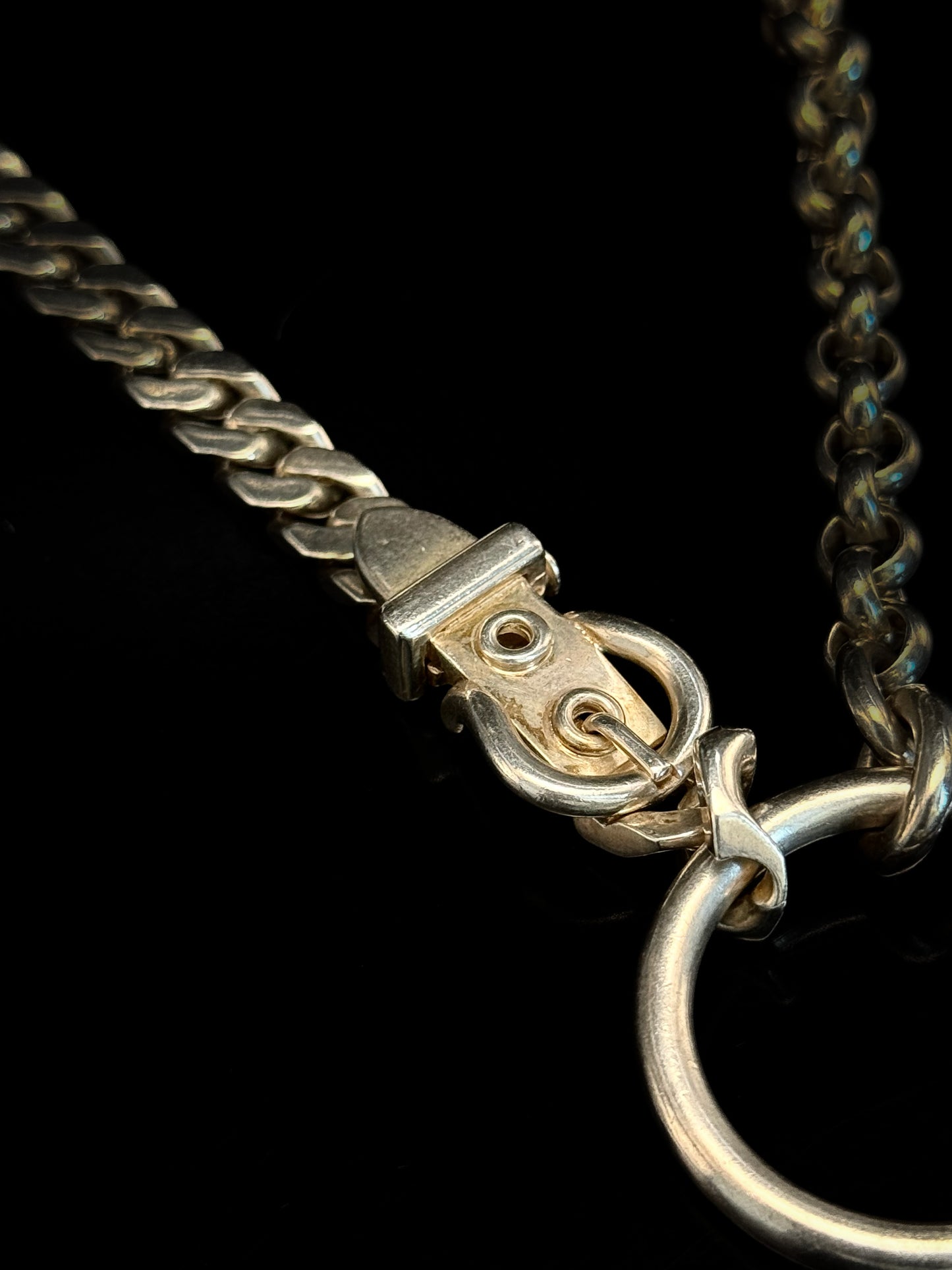 Chain detail ring necklace