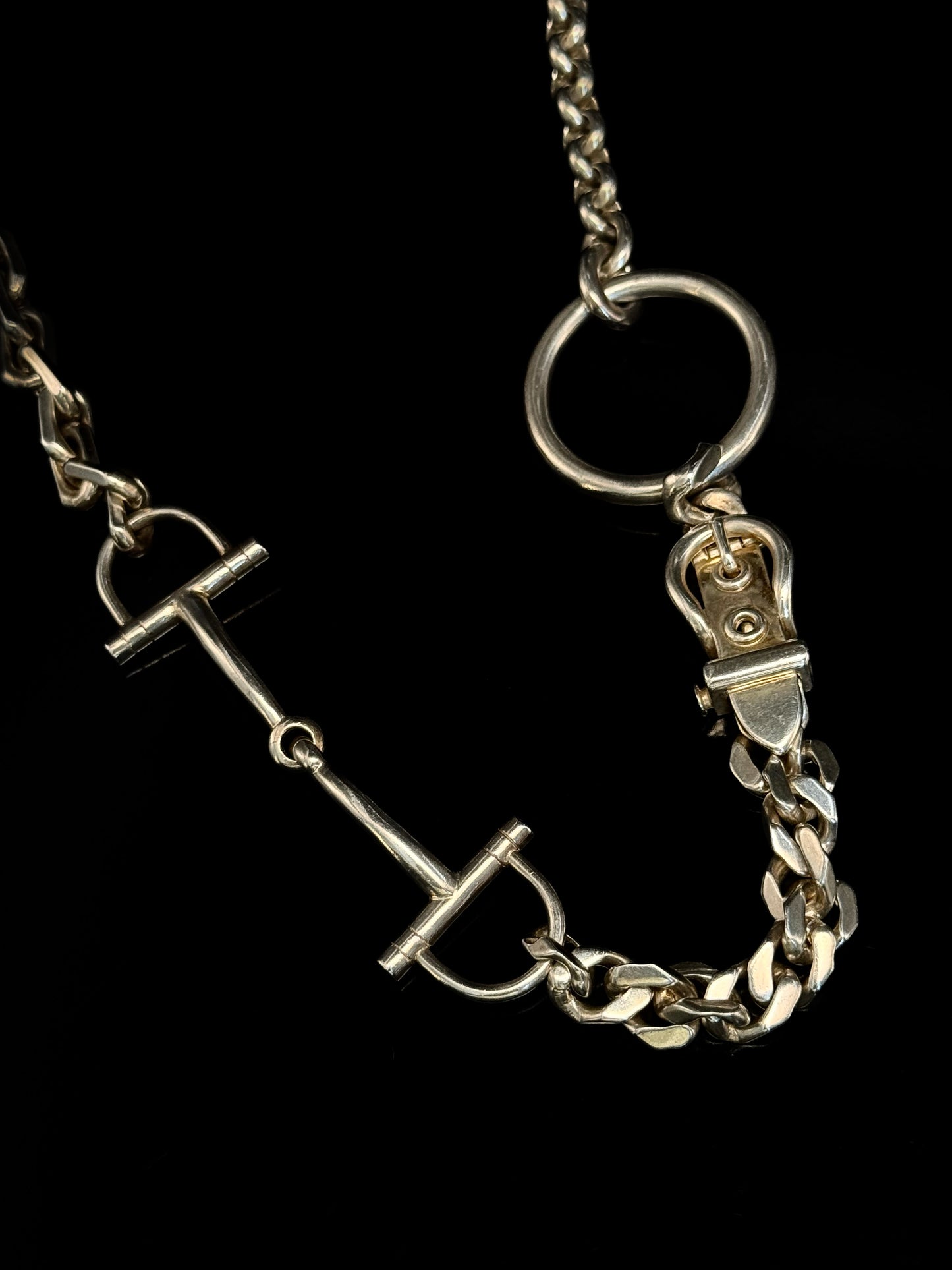 Chain detail ring necklace