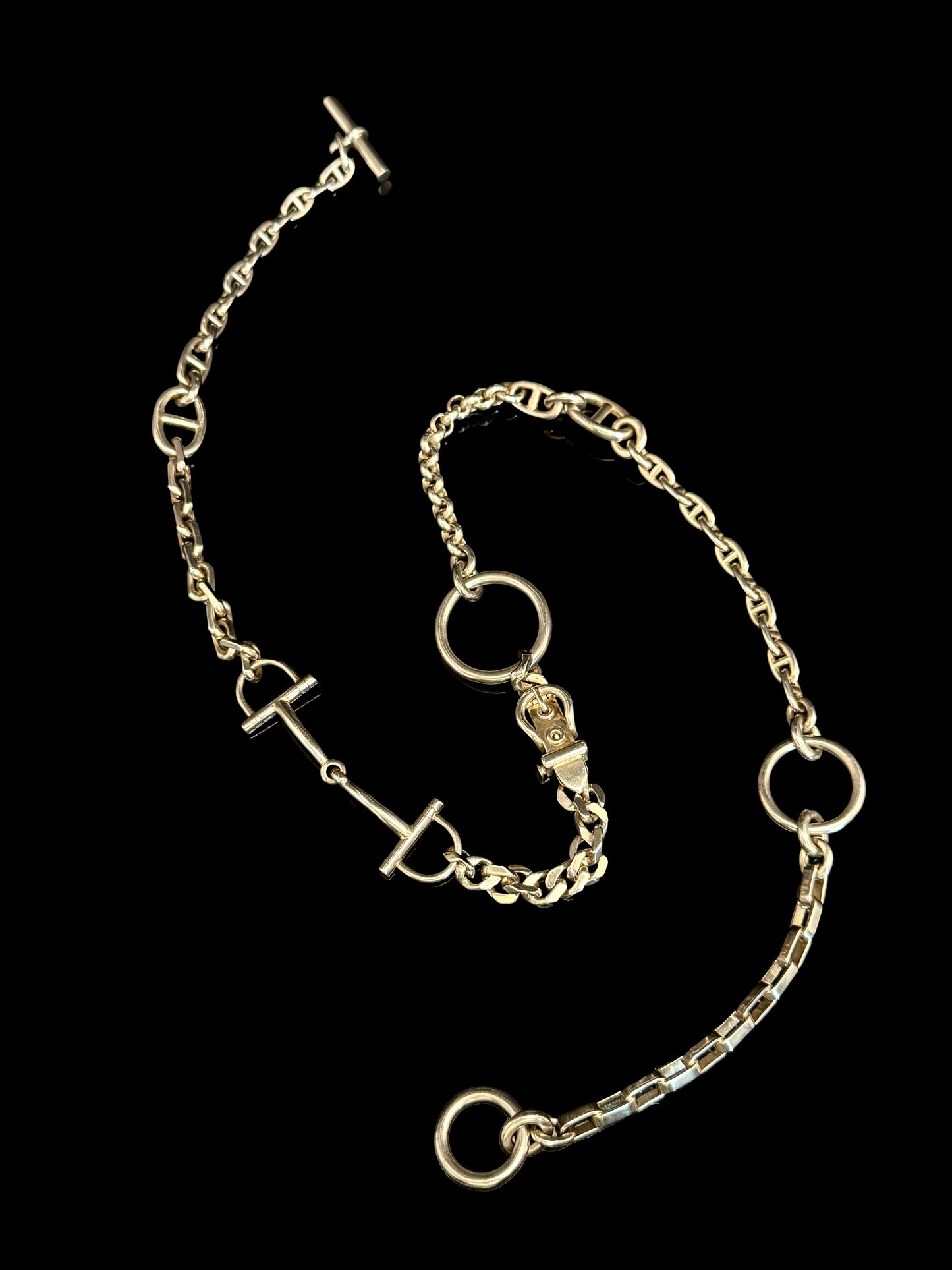 Chain detail ring necklace