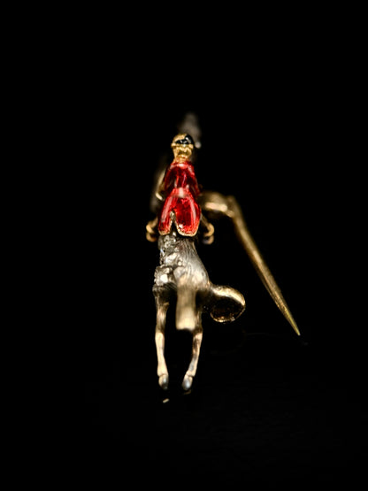 Broche jockey cheval