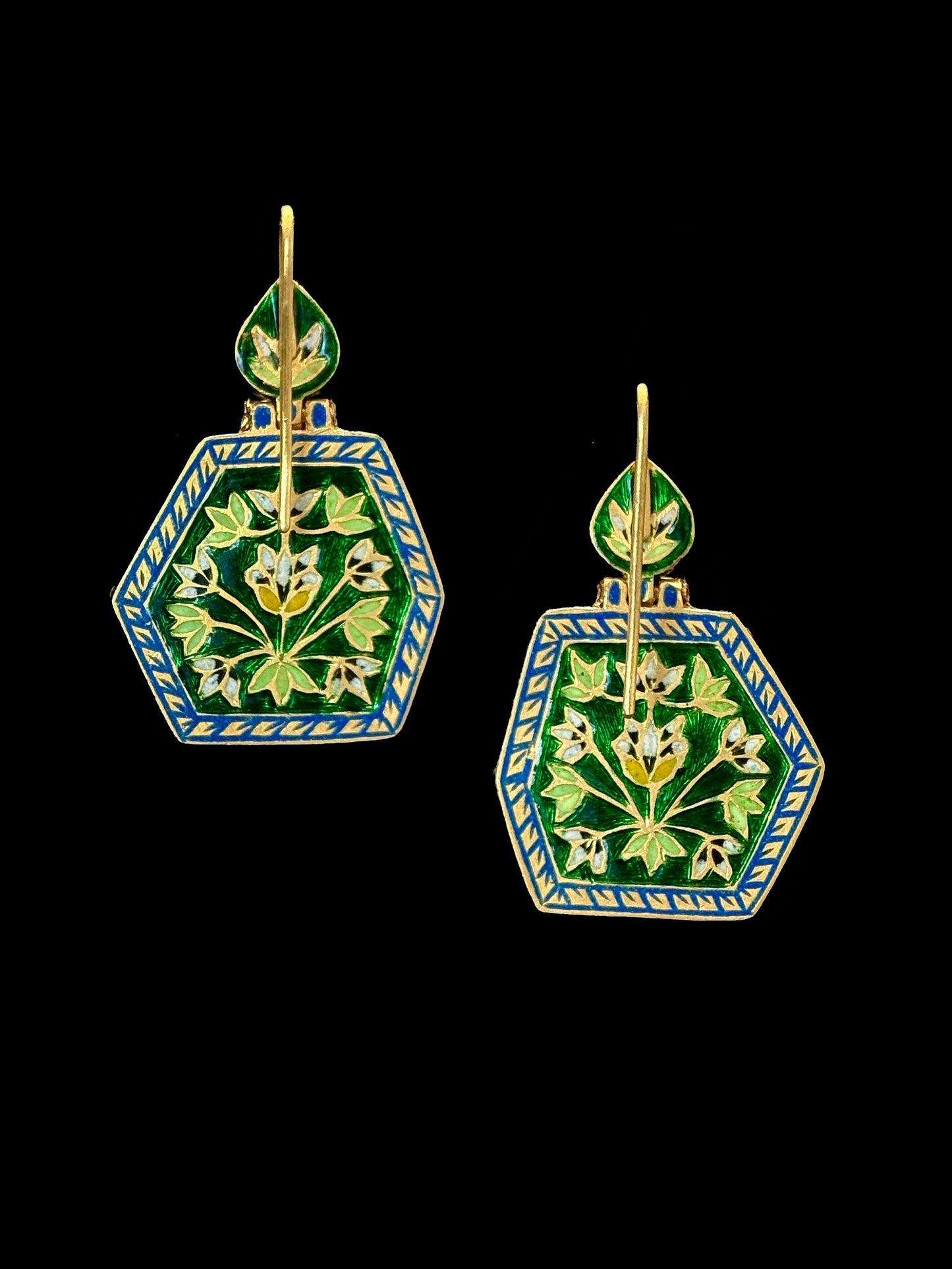 Indian enameled earrings