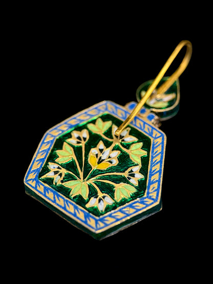 Indian enameled earrings