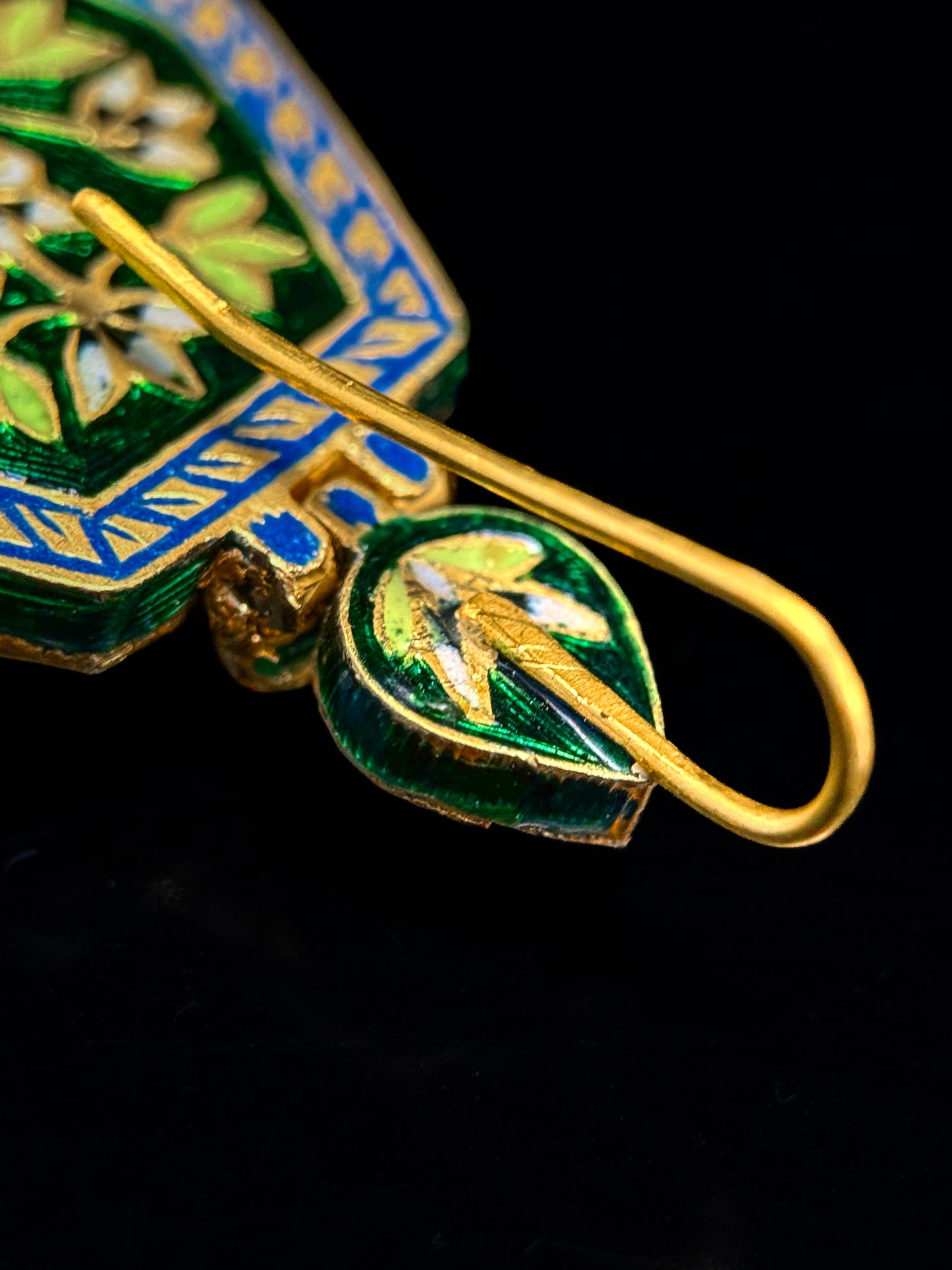 Indian enameled earrings