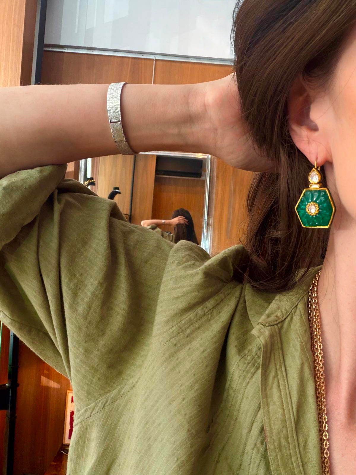 Indian enameled earrings
