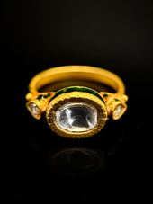 Indian enameled diamond ring