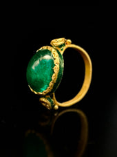 Indian enameled emerald ring