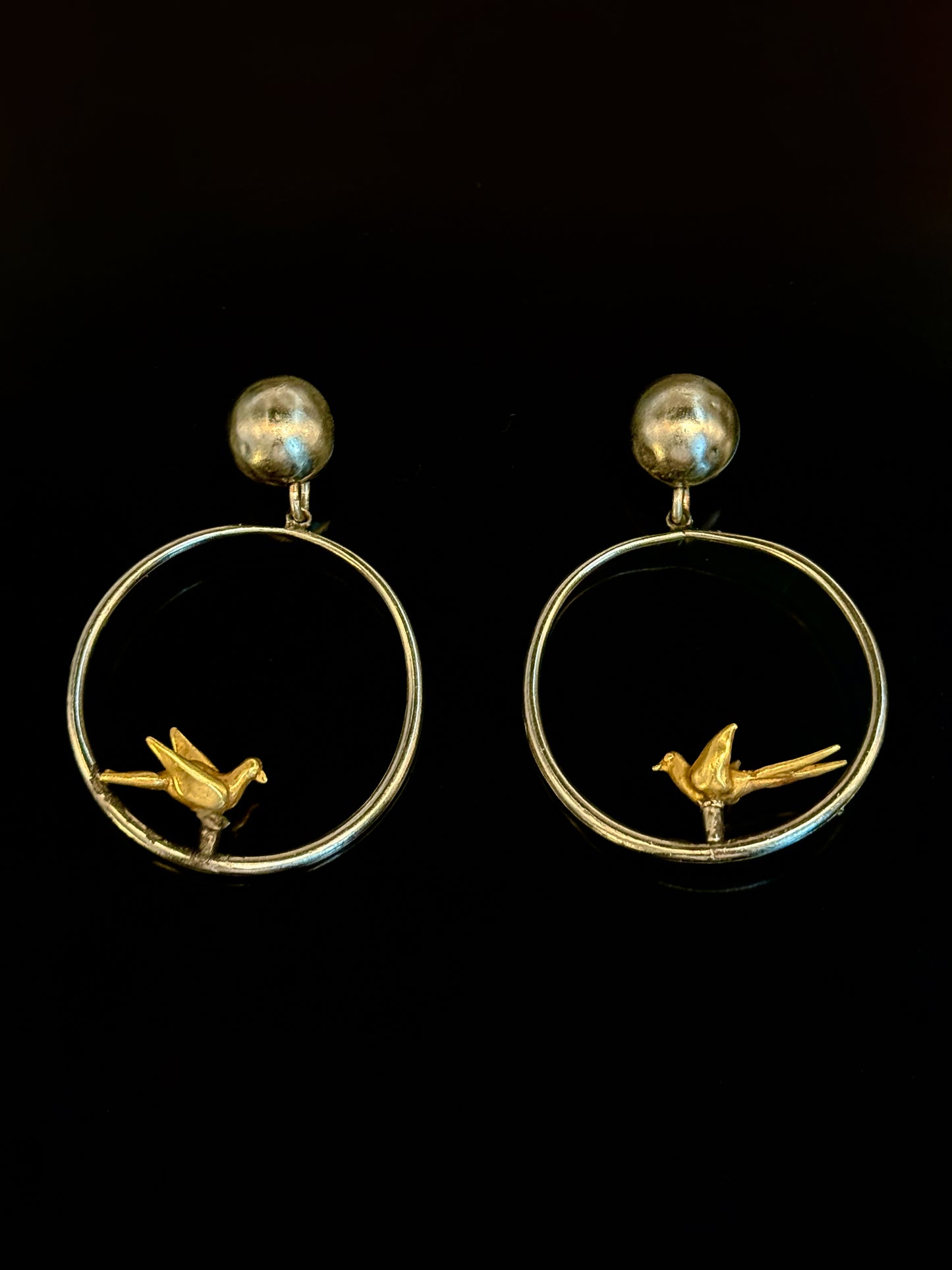 Boucles d'oreilles créoles "Tourterelles"