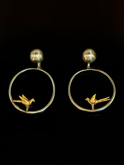 Boucles d'oreilles créoles "Tourterelles"