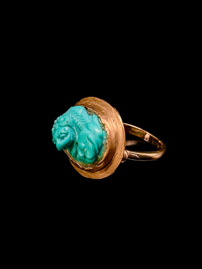 Lion cameo ring