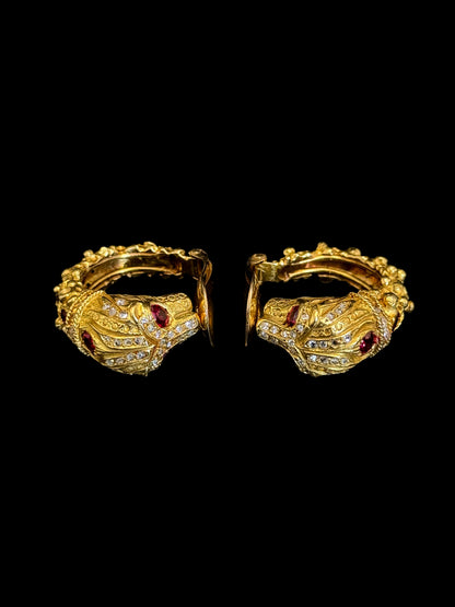  Boucles d'oreilles créoles Panthère