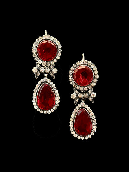 Red crystal earrings