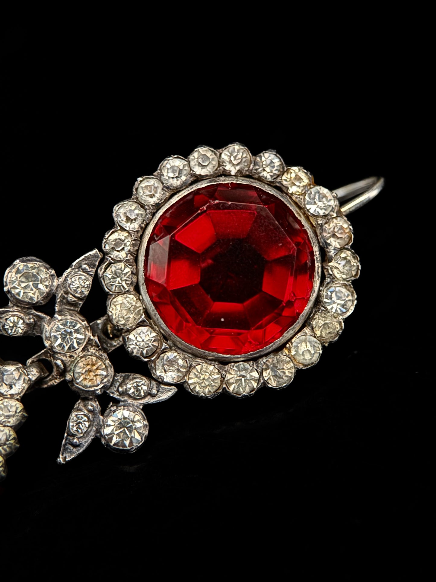 Red crystal earrings
