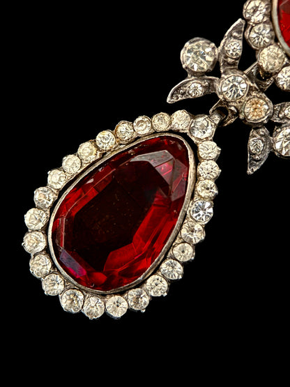 Red crystal earrings