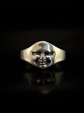 Bague en argent visage lune