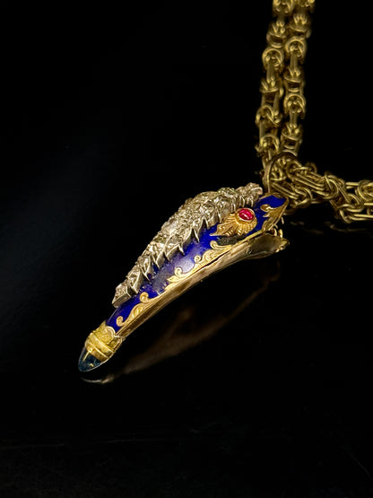Georgian snake diamonds necklace